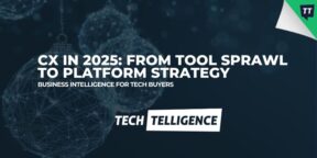 CX technology stack consolidation concept with layered platform architecture illustration
